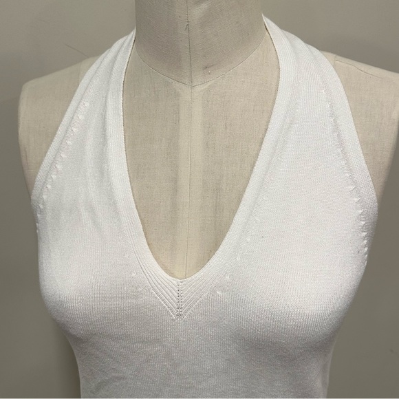 BANANA REPUBLIC Halter Top White Knit Size Small New - Picture 2 of 9